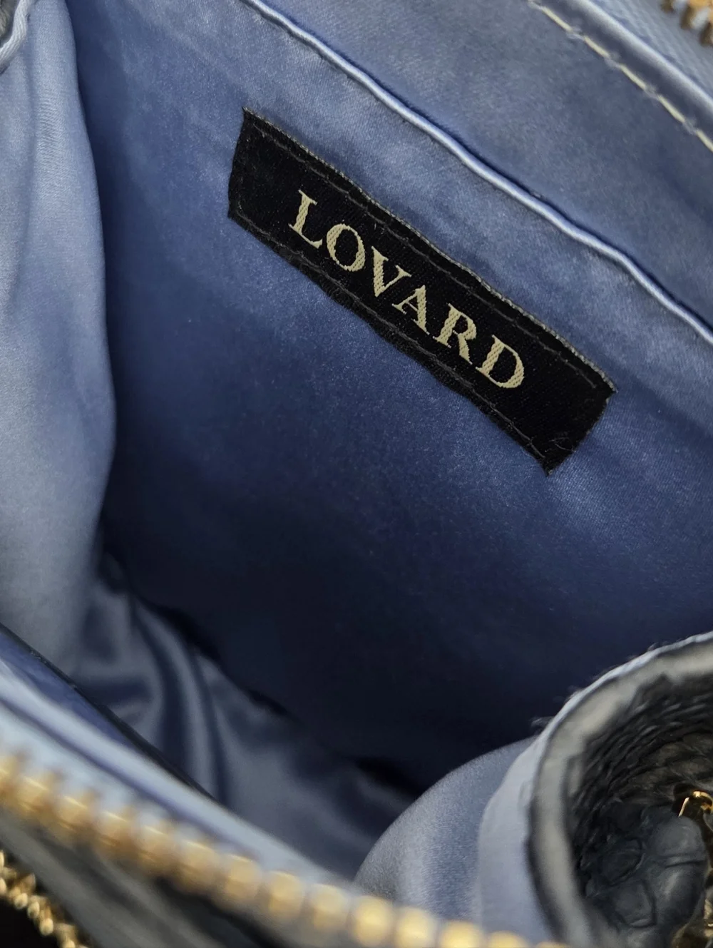 LOVARD PYTHON VIOLIN BAG - BLUE PYTHON WITH GOLD HARDWARE